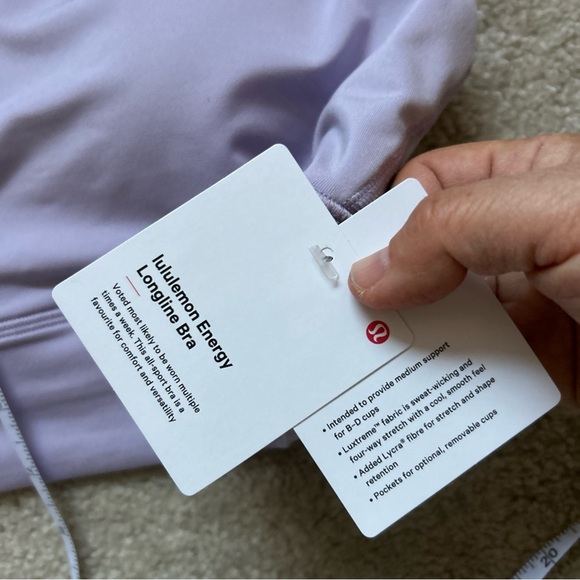 1-6 NWT Size 10 lululemon Energy Longline Bra ,LILE(Lilac purple) - Picture 7 of 9